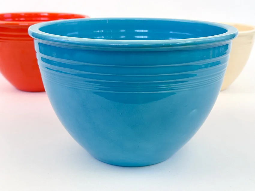 Turquoise vintage fiesta mixing bowl number 7 largest size for sale