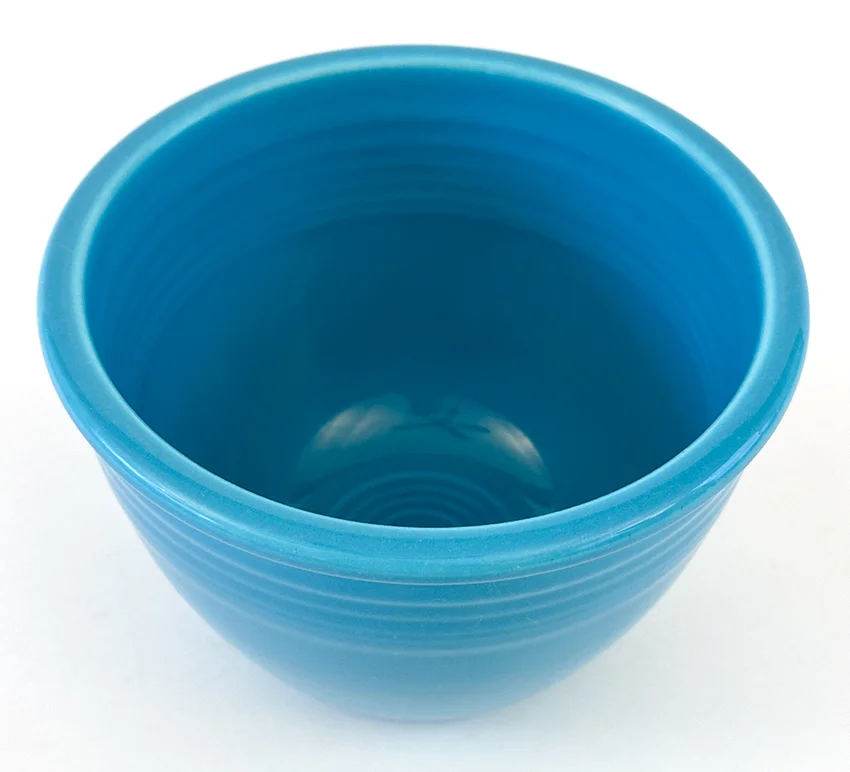 Turquoise fiesta mixing bowl number two size with inside bottom rings for sale