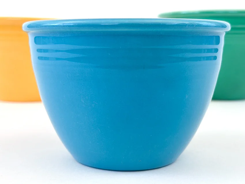 Turquoise fiesta mixing bowl number two size with inside bottom rings for sale