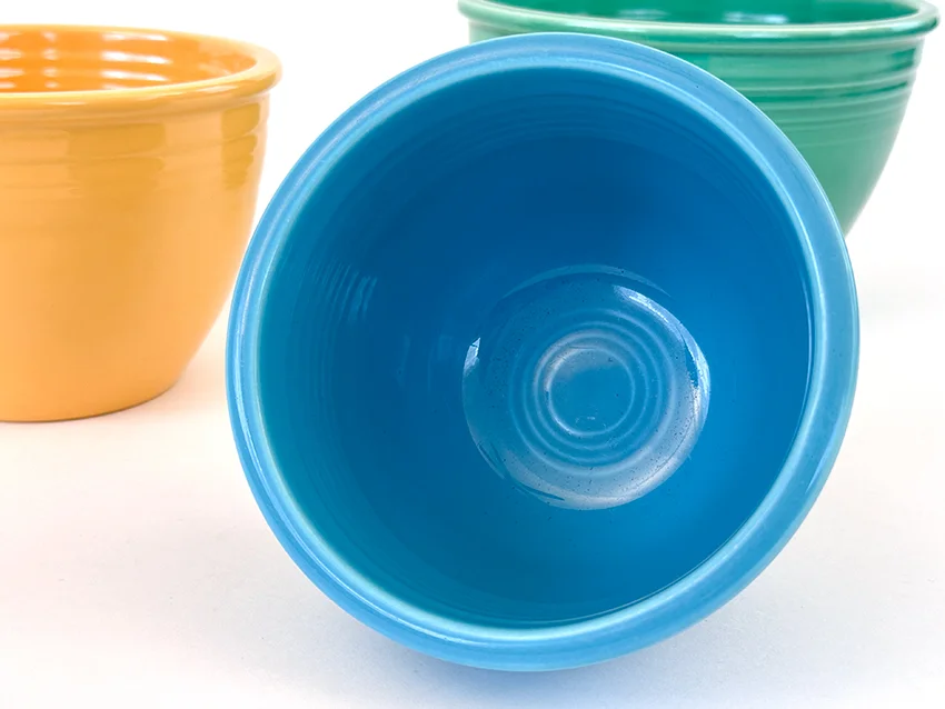 Turquoise fiesta mixing bowl number two size with inside bottom rings for sale