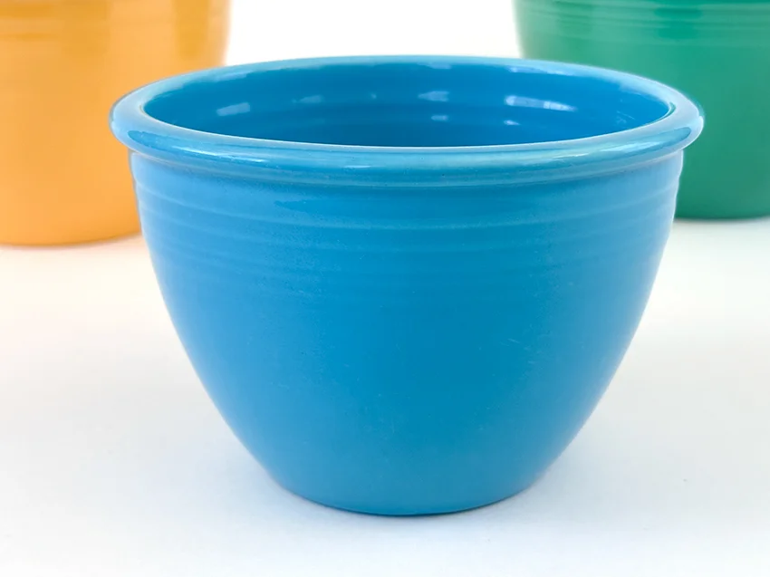 Turquoise fiesta mixing bowl number two size with inside bottom rings for sale