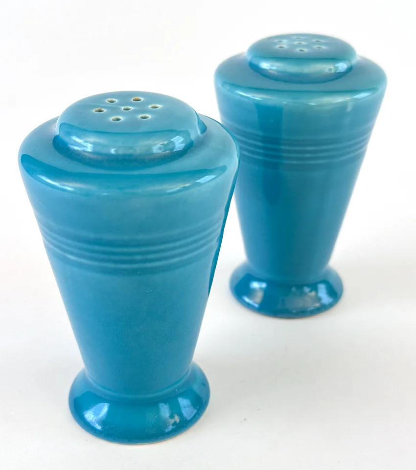 turquoise vintage harlequin salt and pepper shakers for sale