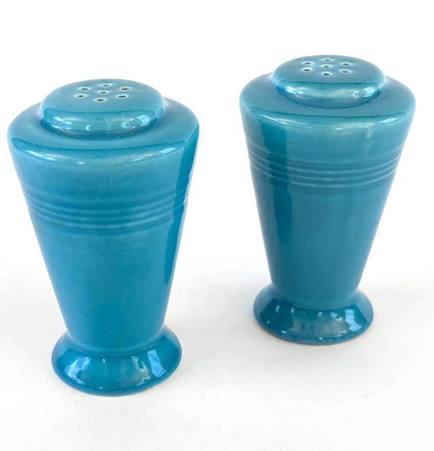 turquoise vintage harlequin salt and pepper shakers for sale