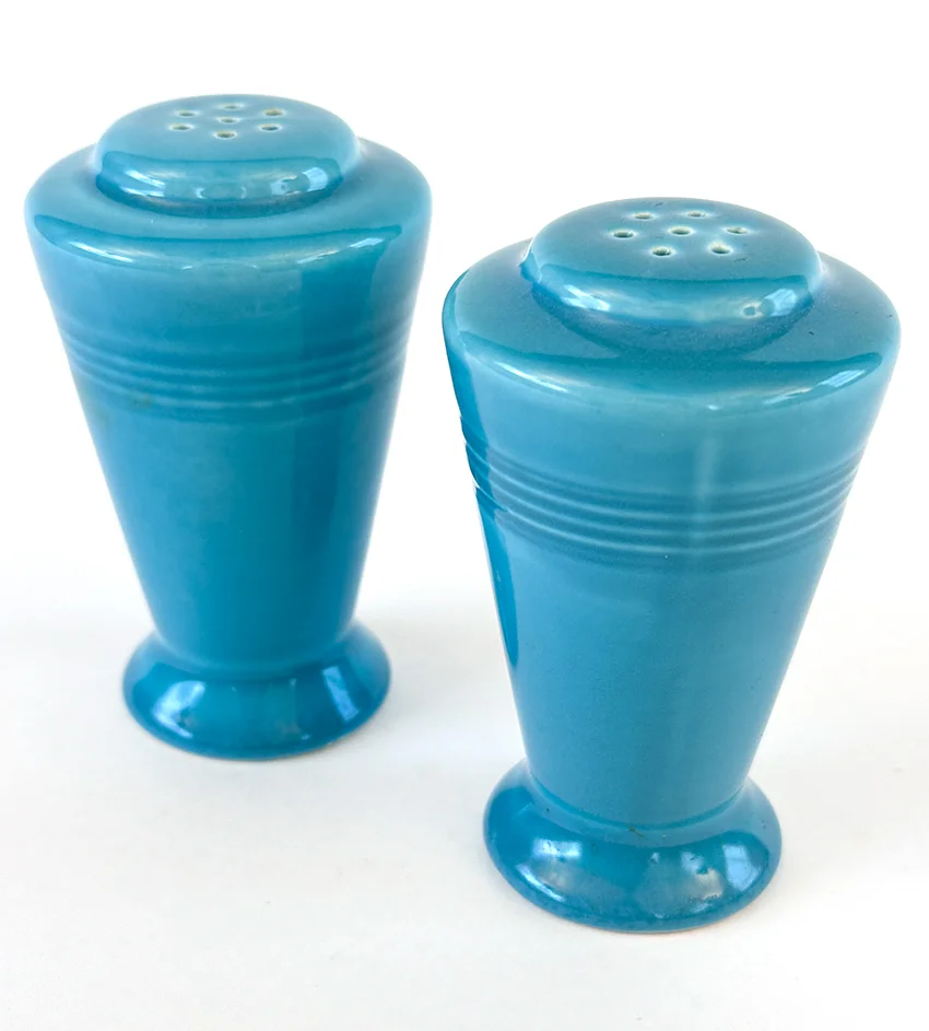 turquoise vintage harlequin salt and pepper shakers for sale