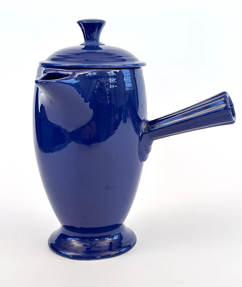 cobalt blue vintage fiestaware AD demitasse stick handled coffee pot