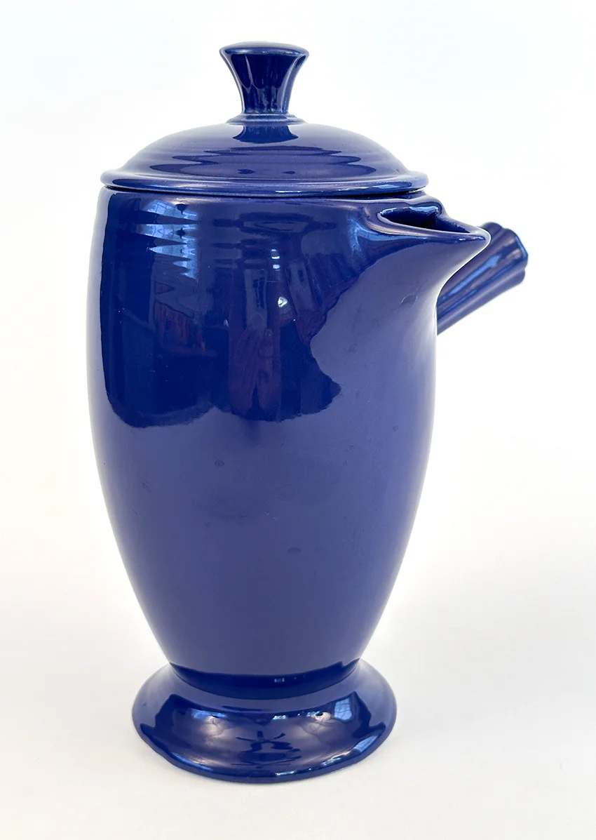 cobalt blue vintage fiestaware AD demitasse stick handled coffee pot