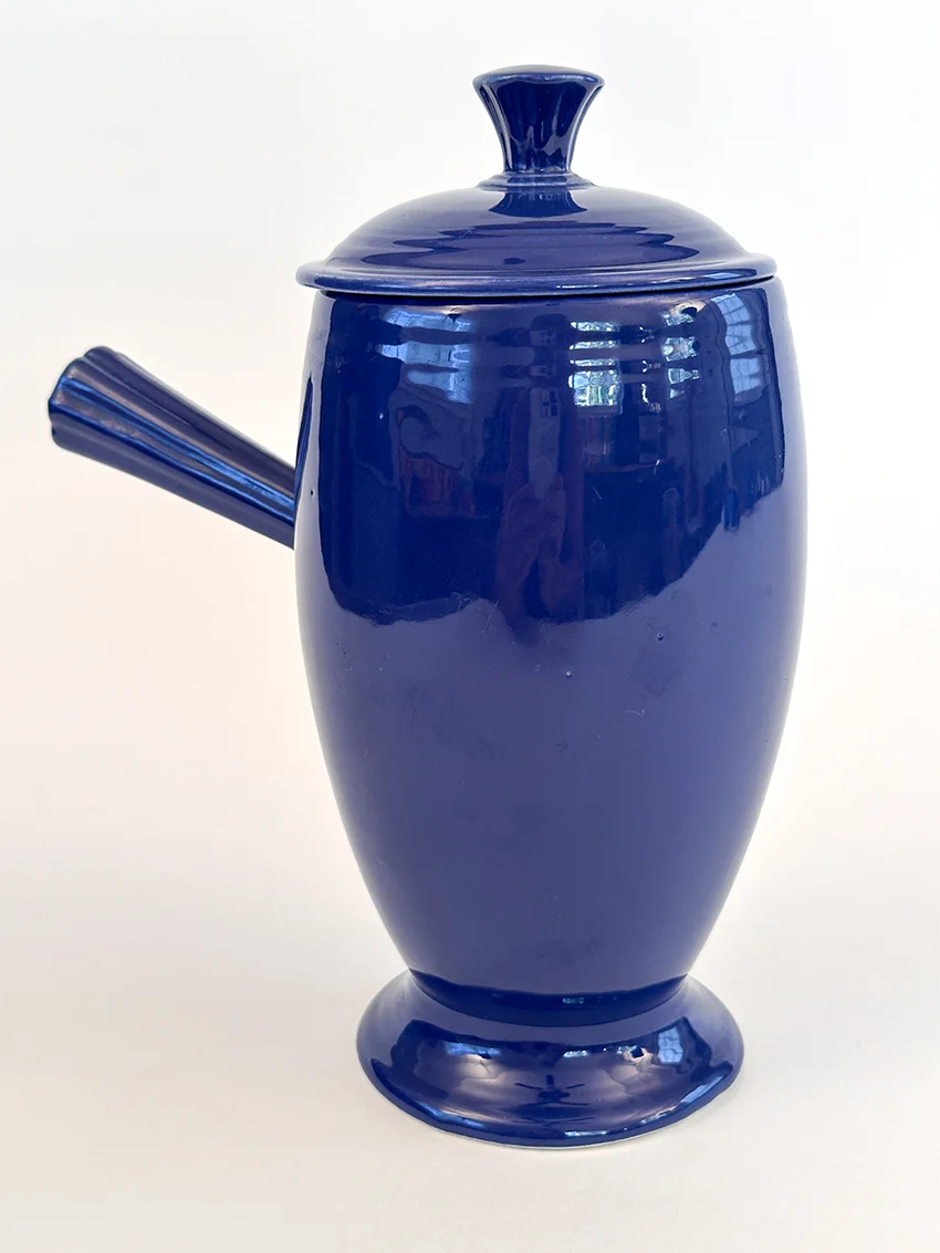 cobalt blue vintage fiestaware AD demitasse stick handled coffee pot