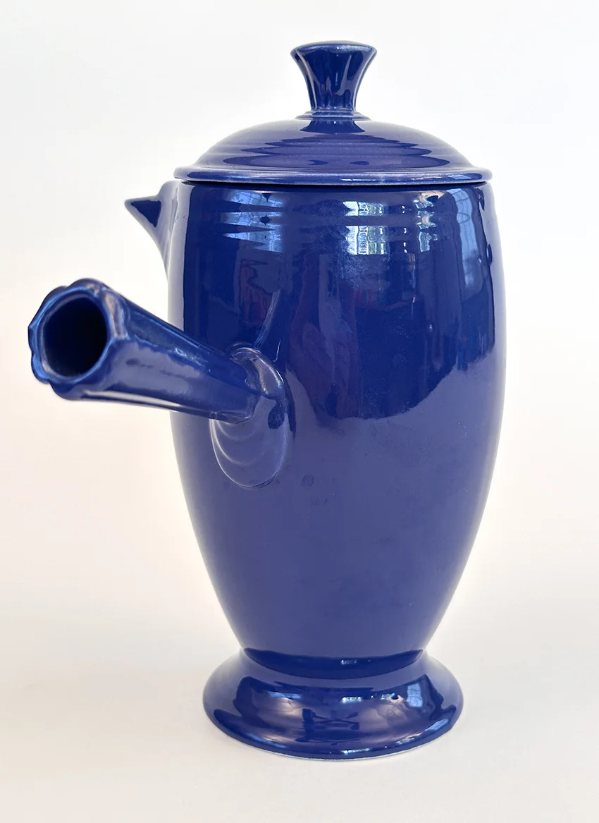 cobalt blue vintage fiestaware AD demitasse stick handled coffee pot