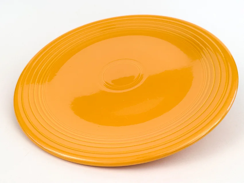 yellow vintage feistaware 13 inch chop plate for sale