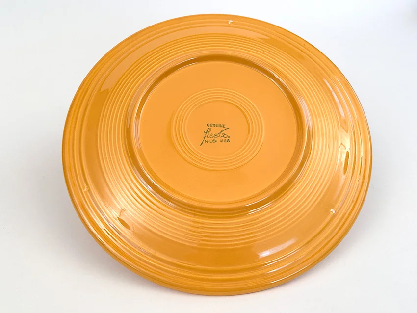 yellow vintage feistaware 13 inch chop plate for sale