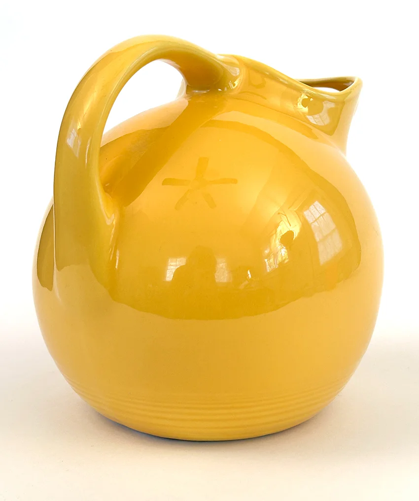 yellow  vintage harlequin service water ball jug pitcher