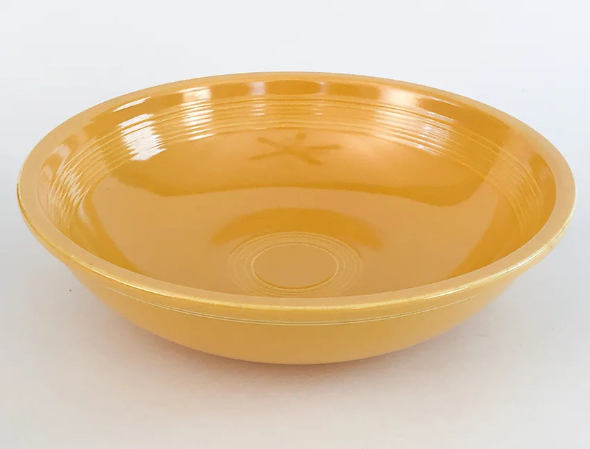 yellow vintage fiestaware 11 three quarter inch fruit bowl for sale