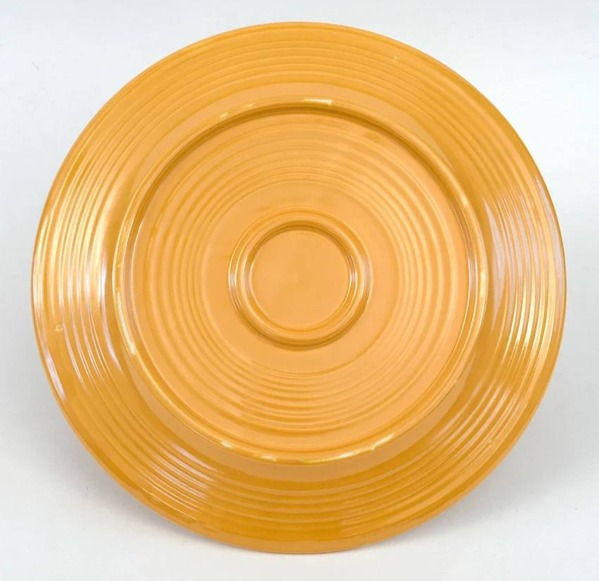 Yellow vintage fiestaware 12 inch divided compartment plate for sale