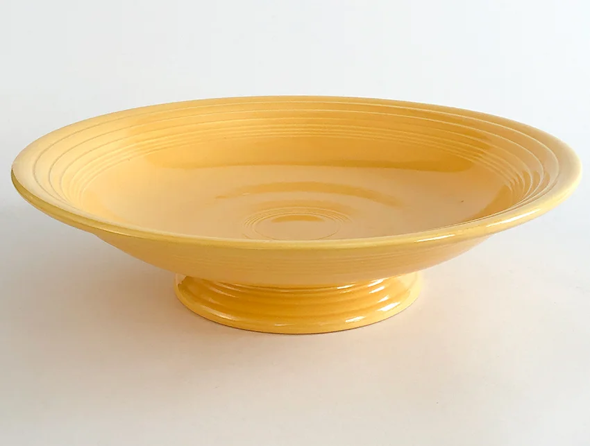 yellow vintage fiestaware 12 inch footed comport compote for sale