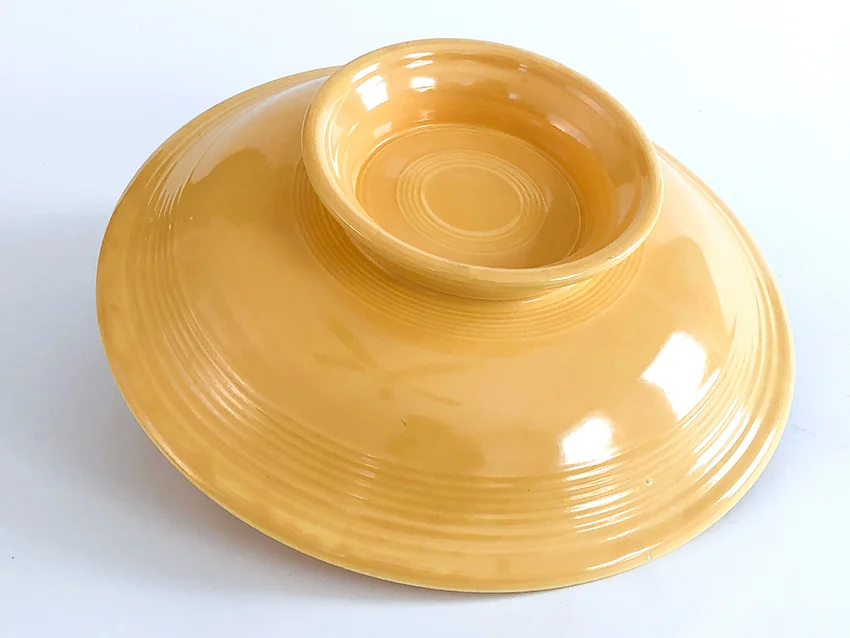 yellow vintage fiestaware 12 inch footed comport compote for sale