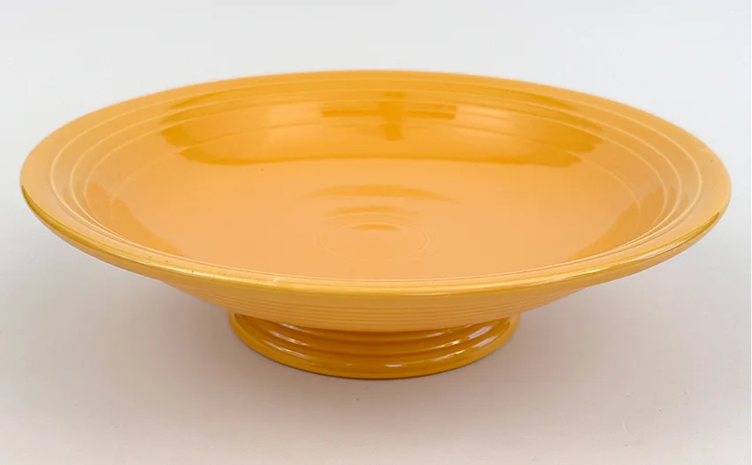 vintage fiestaware 12 inch comport bowl in original yellow color