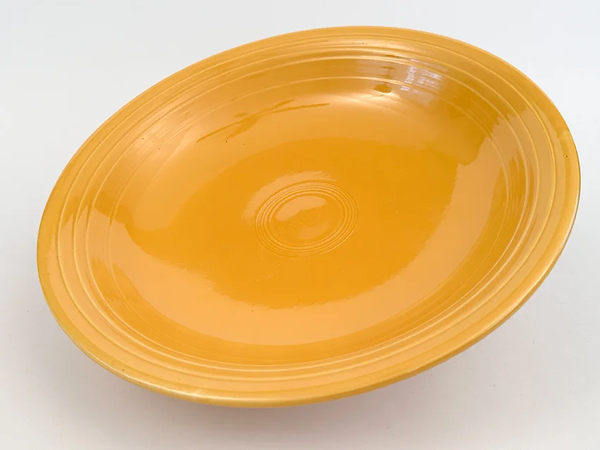 vintage fiestaware 12 inch comport bowl in original yellow color