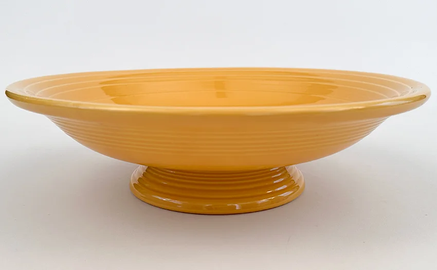 vintage fiestaware 12 inch comport bowl in original yellow color