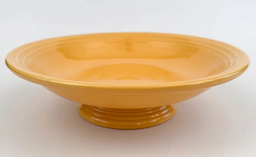 vintage fiestaware 12 inch comport bowl in original yellow color