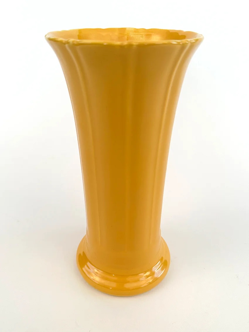 yellow vintage fiestaware 8 inch vase for sale