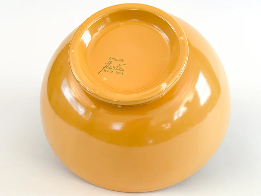 yellow vintage fiestaware footed salad bowl for sale