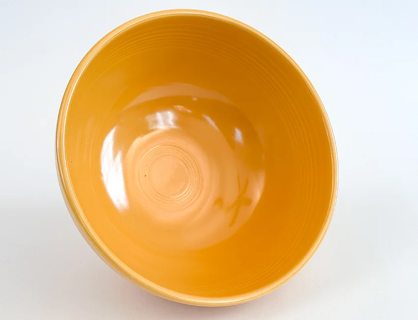 yellow vintage fiestaware footed salad bowl for sale