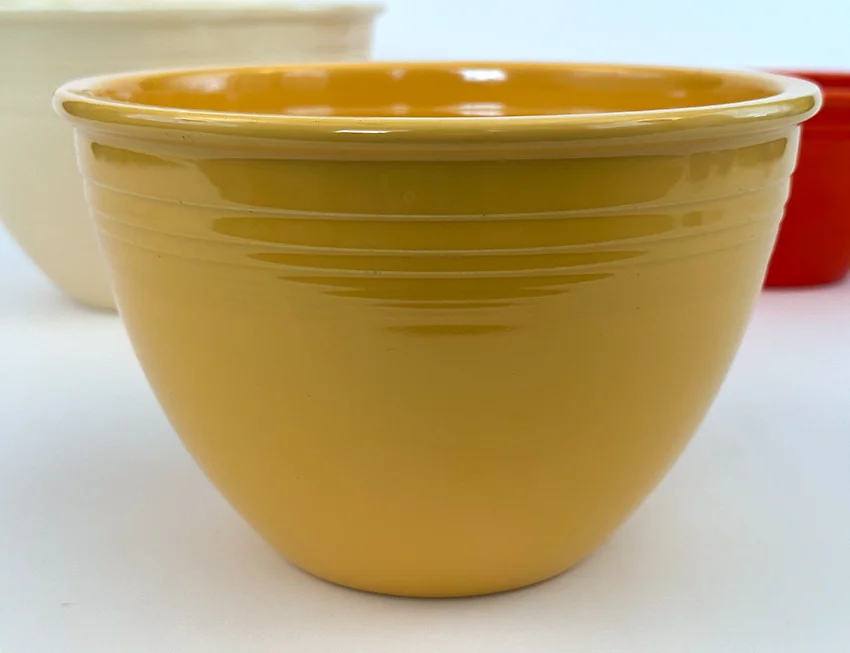 yellow number 5 vintage fiesta mixing bowl for sale