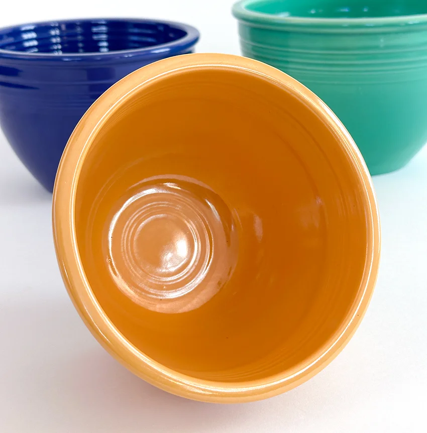 yellow fiesta mixing bowl number two size with inside bottom rings for sale