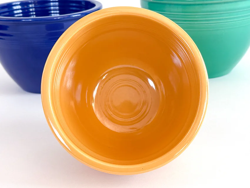 yellow fiesta mixing bowl number two size with inside bottom rings for sale