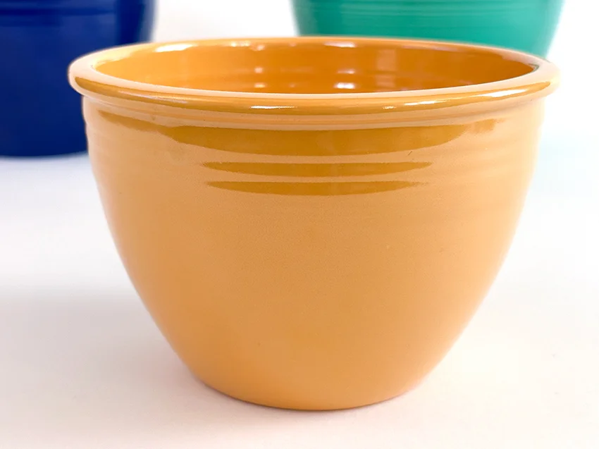 yellow fiesta mixing bowl number two size with inside bottom rings for sale