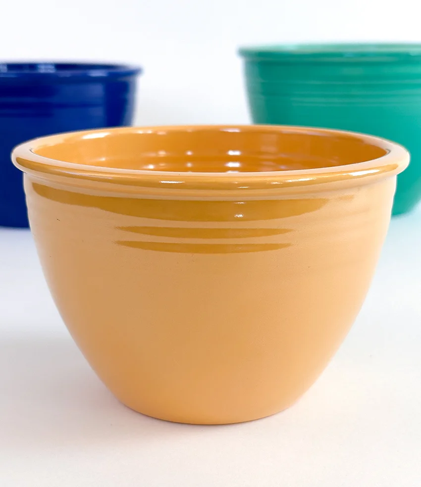 yellow fiesta mixing bowl number two size with inside bottom rings for sale