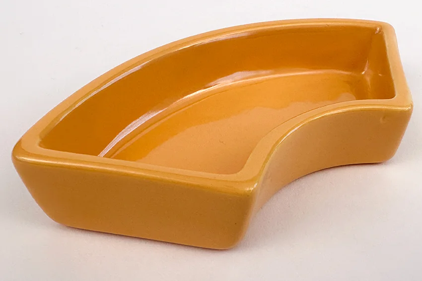 yellow vintage fiestaware marked relish tray side insert