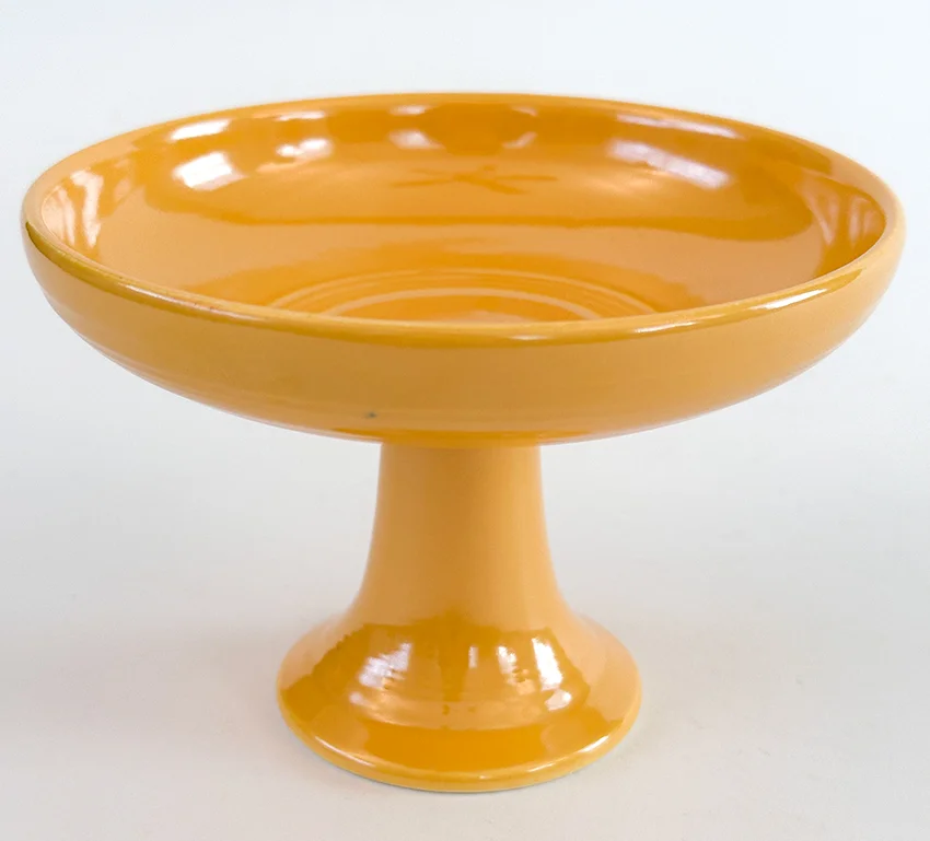 vintage fiesta sweets comport in original yellow glaze