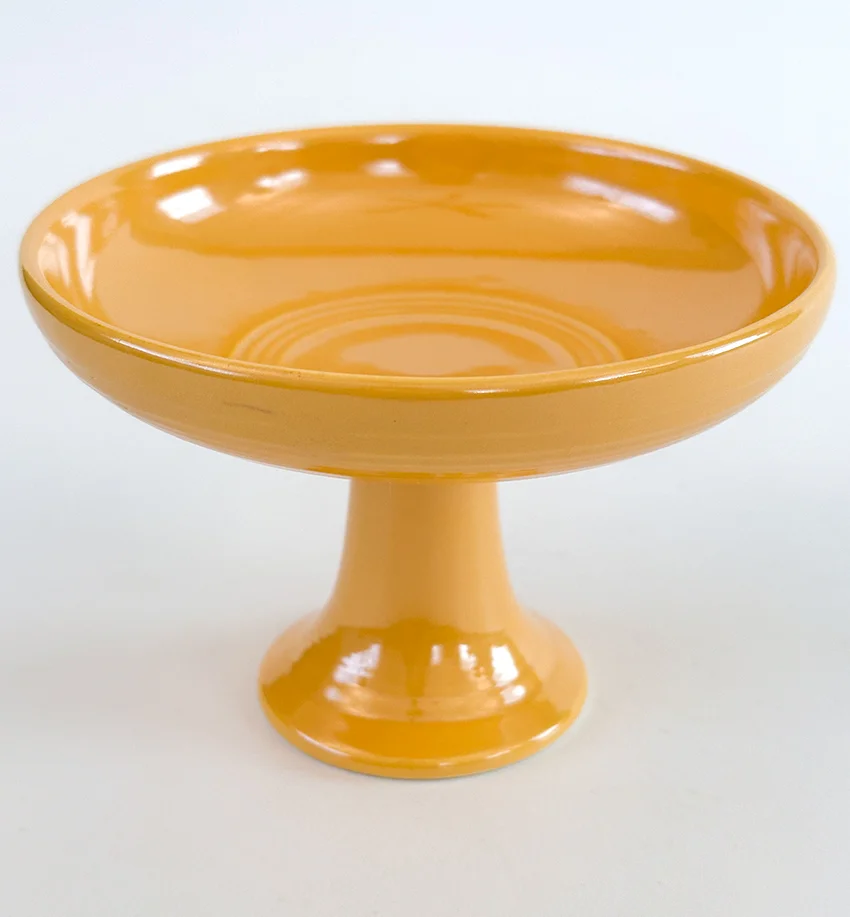 yellow vintage fiestaware sweets comport