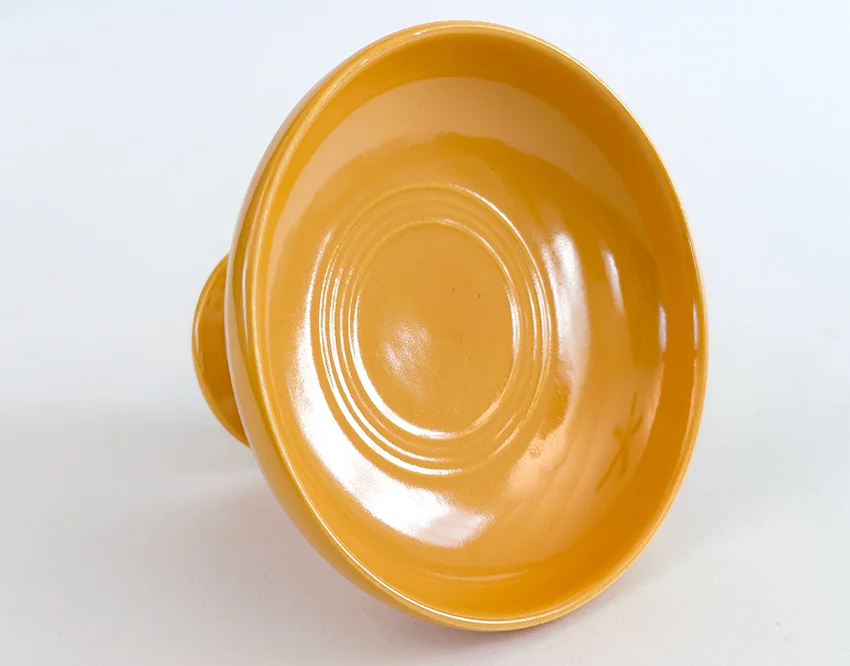 vintage fiesta sweets comport in original yellow glaze