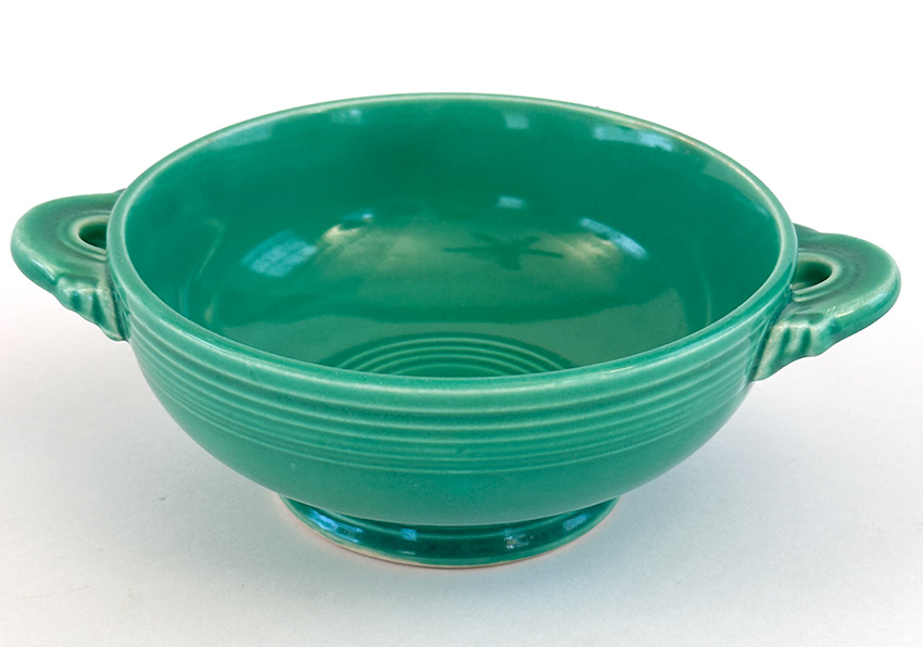 original green vintage fiestaware cream soup bowl