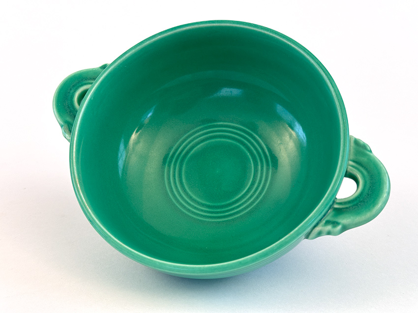 original green vintage fiestaware cream soup bowl