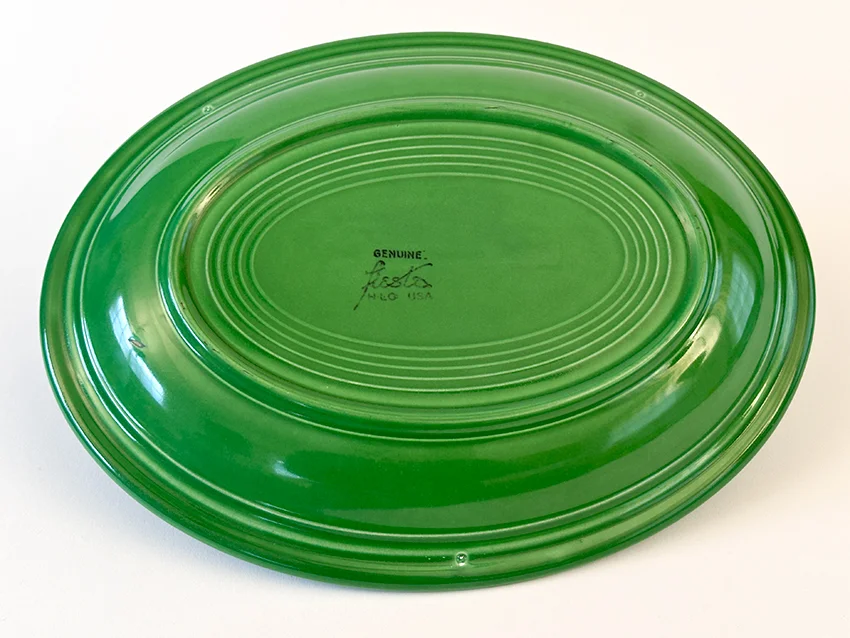 medium green vintage fiestaware oval platter for sale