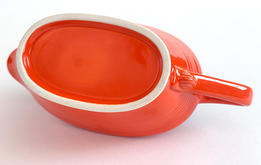 red harlequin gravy sauce boat vintage 1940s tableware