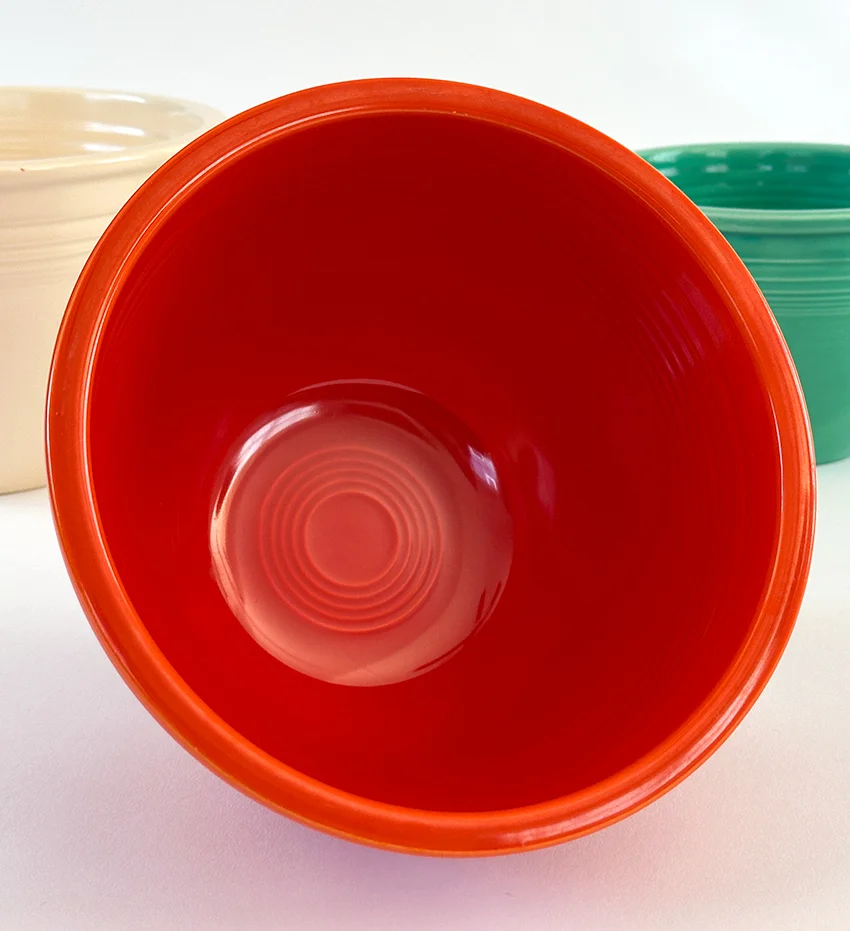 radioactive red vintage fiesta number 4 mixing bowl with inside bottom rings