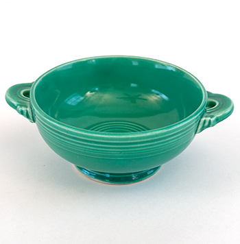 Vintage Fiestaware Green Cream Soup Bowl For Sale