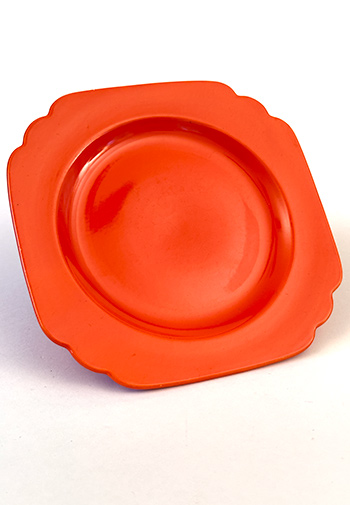 Vintage Riviera Tableware Bread and Butter Plate in Original Radioactive Red Colored Glaze