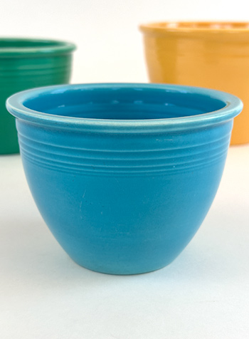 Vintage Fiestaware Number One Turquoise Mixing Bowl For Sale Smallest of the seven piece nesting set from 1930s