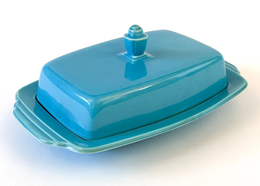 turquoise vintage harlequin fiestaware butter dish for sale