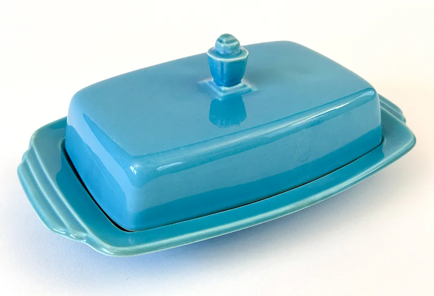 turquoise vintage harlequin fiestaware butter dish for sale