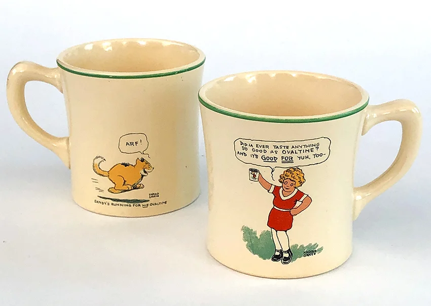 Vintage Homer Laughlin Childs Mug Orphan Annie Ovaltine Premium Harold Gray 1933 Radio Show Giveaway