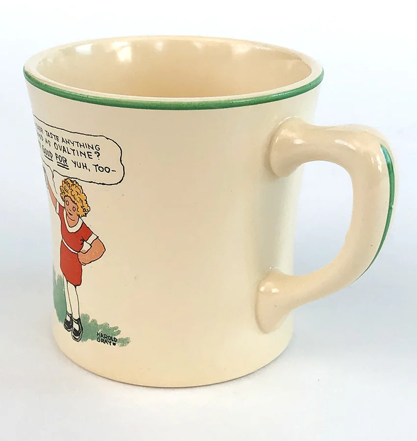 Vintage Homer Laughlin Childs Mug Orphan Annie Ovaltine Premium Harold Gray 1933 Radio Show Giveaway