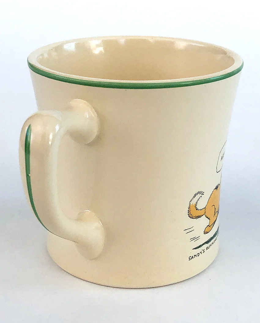 Vintage Homer Laughlin Childs Mug Orphan Annie Ovaltine Premium Harold Gray 1933 Radio Show Giveaway